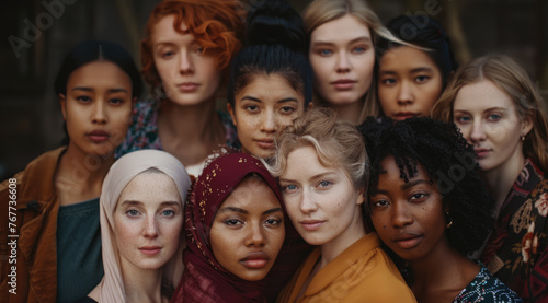 A group of women from different ethnicities, each with their own unique style and beauty.