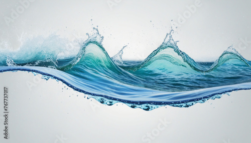 Sea water wave isolated on transparent background colorful background