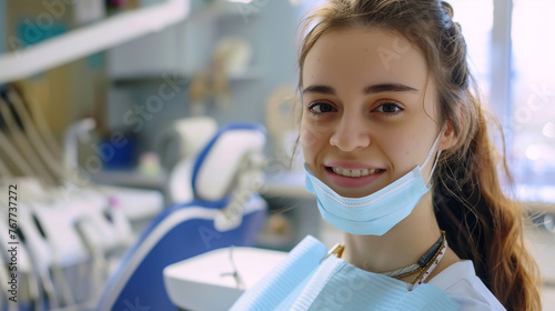 A young woman dentist. photo