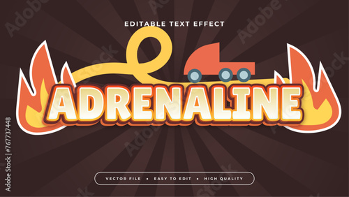 Orange yellow and black adrenaline 3d editable text effect - font style