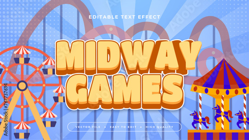 Colorful midway games 3d editable text effect - font style