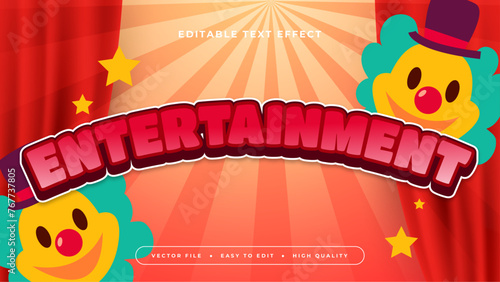Red green and yellow entertaiment 3d editable text effect - font style