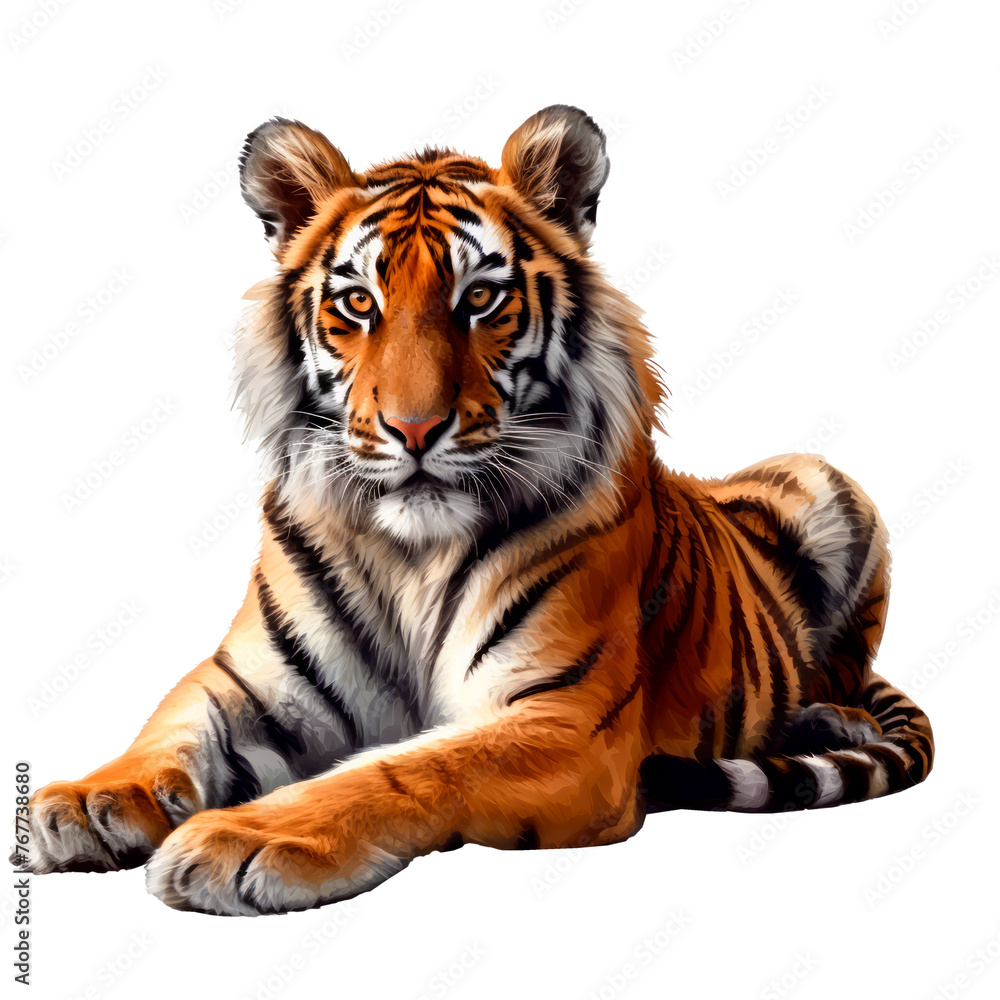 Tiger. Isolated on transparent background.