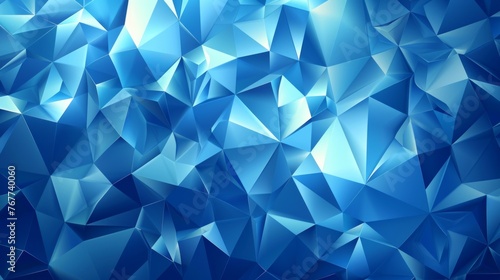Abstract Blue Triangle Geometrical Background, Vector Illustration