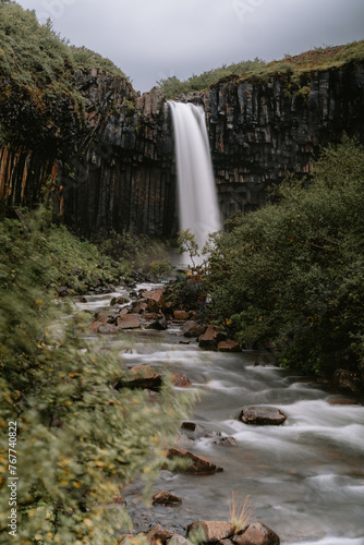 svartifoss in iceland waterfall