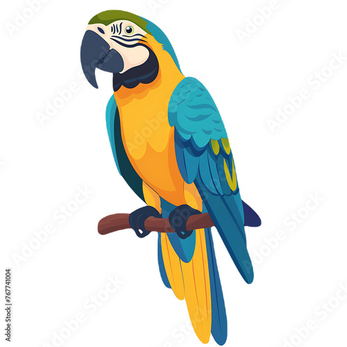 Cute clipart of a macaw parrot on a transparent background PNG is easy to use.