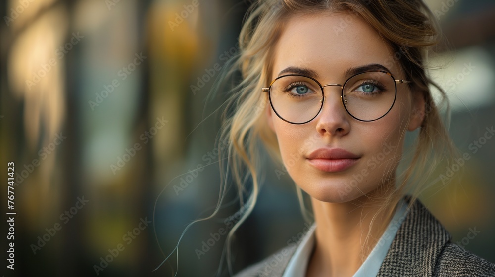Portrait of young business woman in glasses Portrait of young business woman in glasses