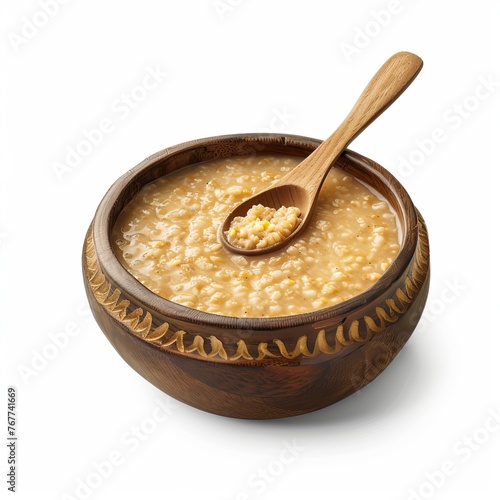 Yummy Gaat Porridge isolated on white background photo