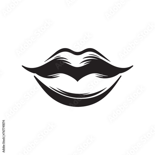 A subtle smirk captured in a minimalist lip silhouette