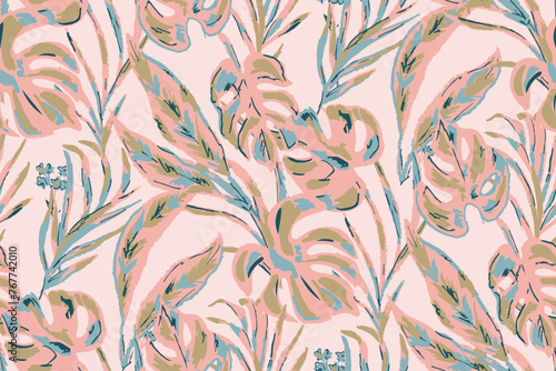 Saturated wild bright tropical positive cheerful multicolored abstract seamless summer patern.