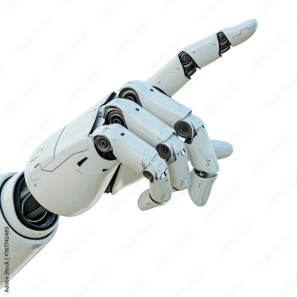White cyborg robotic hand. Isolated on transparent background. White cyborg robotic hand. Isolated on transparent background.