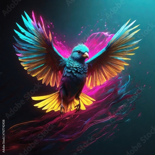 a colourful parrot dancing creative concept © Goutam