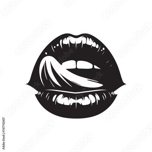 Wallpaper Mural sexy woman's lips open mouth licking tongue sticking out Torontodigital.ca