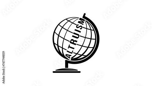 altruism emblem, black isolated silhouette
