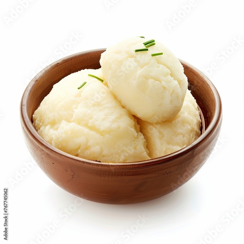 Yummy Fufu A staple dish isolated on white background photo