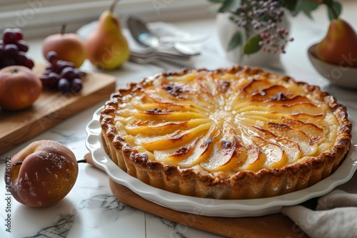 French pear tart or pie