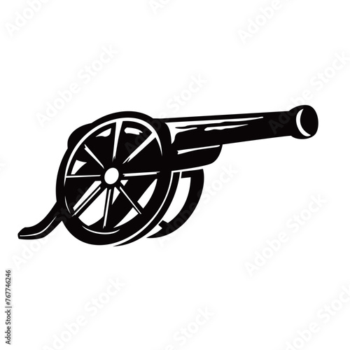 arsenal cannon silhouette design. vintage weapon sign and symbol.