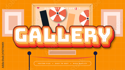 Orange yellow and white gallery 3d editable text effect - font style