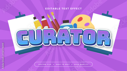 Colorful curator 3d editable text effect - font style