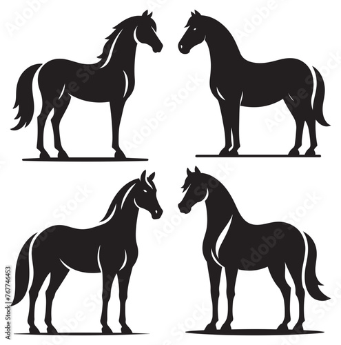 Horse Vector, Horse Silhouettes © Waliul