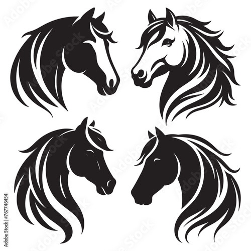 Horse Vector, Horse Silhouette, Horse Head Vector, Horse Head Silhouette