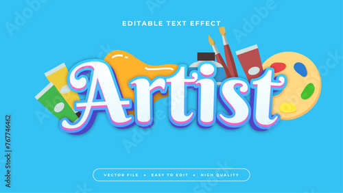 Colorful artist 3d editable text effect - font style