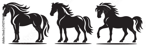silhouette of horses, Horse Vectors, Horse Silhouettes, 