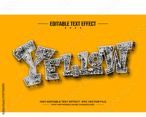 Yellow 3D editable text effect template