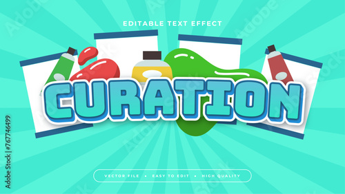 Colorful curation 3d editable text effect - font style