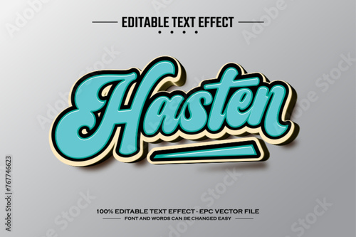 Hasten 3D editable text effect template
