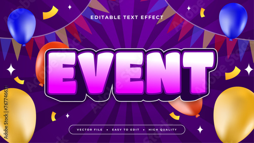 Colorful event 3d editable text effect - font style