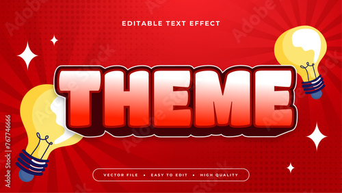 Yellow white and red theme 3d editable text effect - font style