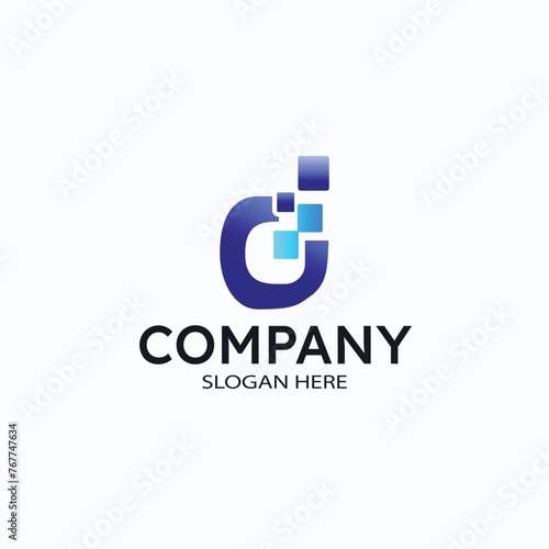 Letter D for technology ,tech ,Digital Modern Logo design