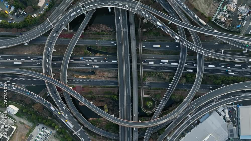 高速道路のジャンクション ドローン空撮 高速道路のジャンクション ドローン空撮