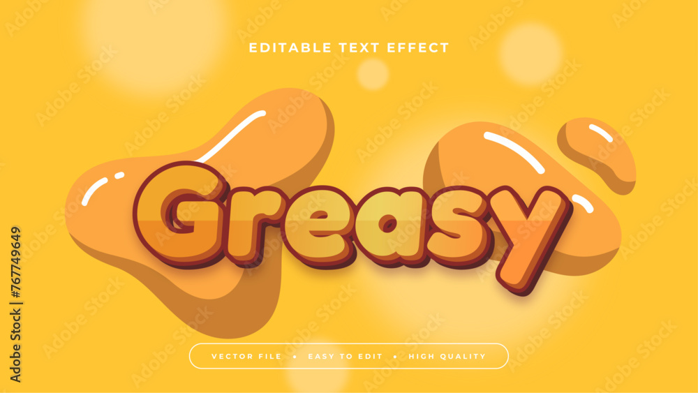 Orange and yellow greasy 3d editable text effect - font style