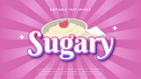 White brown and purple violet sugary 3d editable text effect - font style