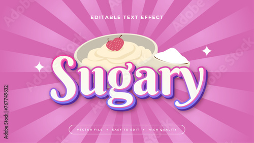 White brown and purple violet sugary 3d editable text effect - font style