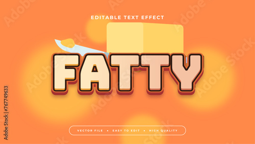 Yellow orange and brown fatty 3d editable text effect - font style