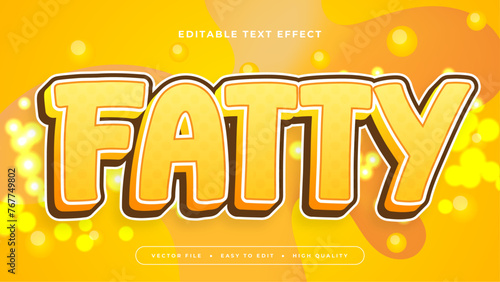 Yellow orange and brown fatty 3d editable text effect - font style