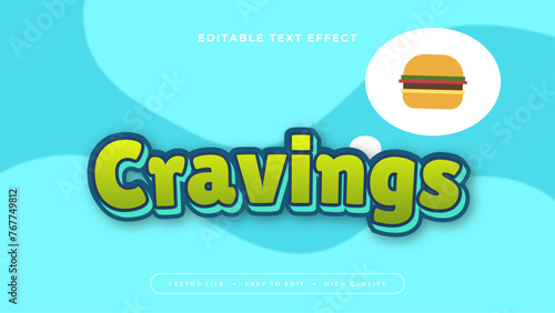 Green blue and orange cravings 3d editable text effect - font style