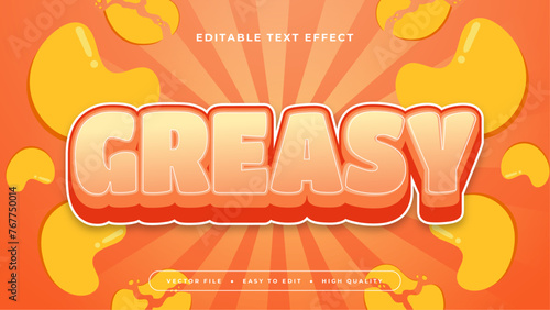 Orange and yellow greasy 3d editable text effect - font style