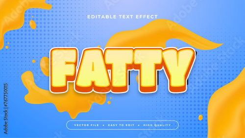 Yellow orange and blue fatty 3d editable text effect - font style