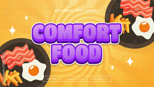 Photography Colorful comfort food 3d editable text effect - font style
