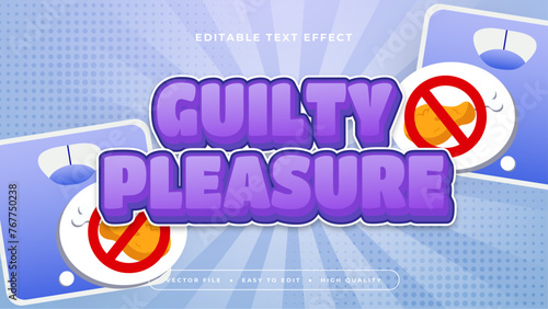White orange and purple violet guilty pleasure 3d editable text effect - font style