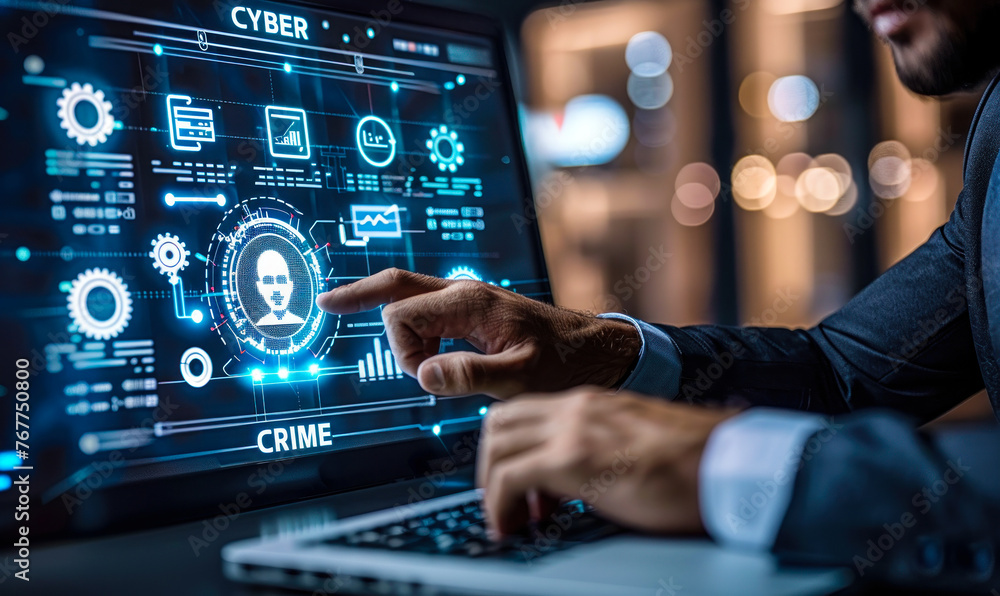 Cybersecurity Analyst Identifies Potential Cyber Crime Threats Using Advanced Monitoring Systems and Digital Protective Measures Cybersecurity Analyst Identifies Potential Cyber Crime Threats Using Advanced Monitoring Systems and Digital Protective Measures