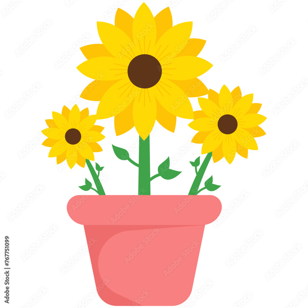 Obraz premium Spring Sunflower Element Illustration