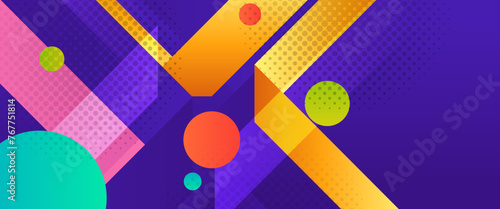 Colorful vector minimalist modern abstract gradient banner with geometric shapes. For website, banners, brochure, posters, flyer, card, and cover