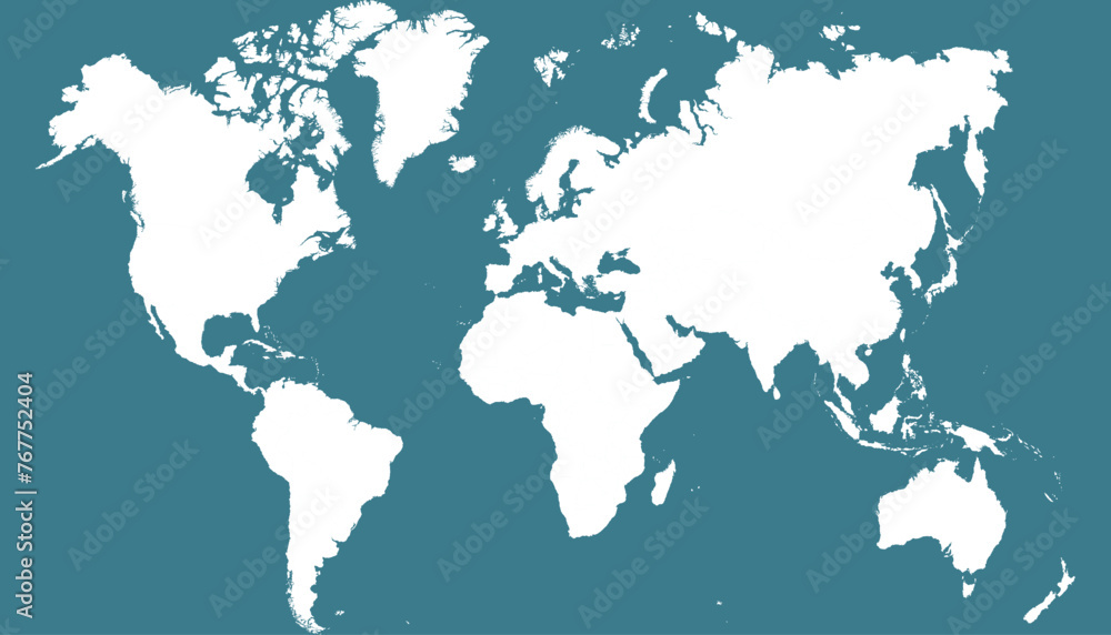 Obraz premium World map. Modern color vector map. Silhouette map. 