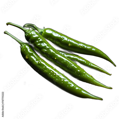green chili isolated transparent background PNG ai generated