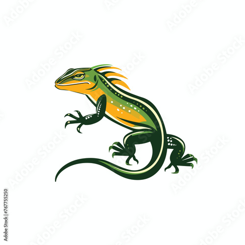 Lizard logo. Isolated lizard on white background 
